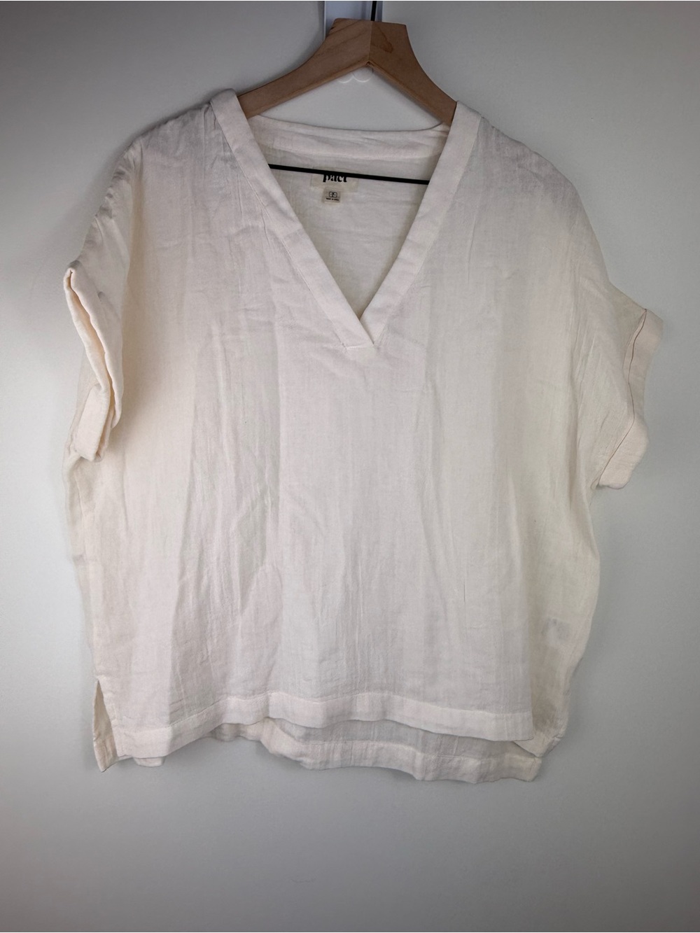 Pact Cream V-Neck Organic Cotton Tunic